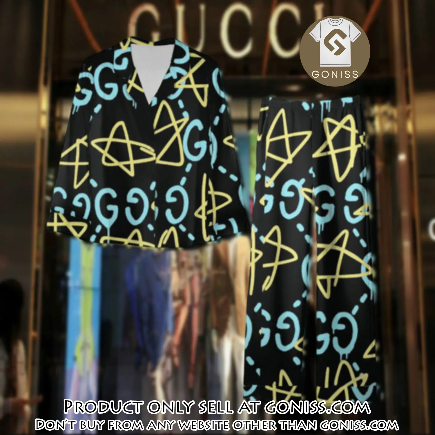 Trending luxury gc satin pajama set pjs1066 gn1220811